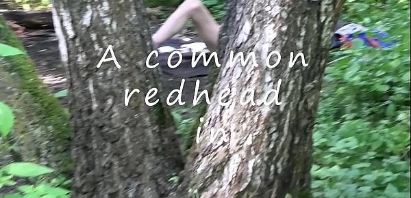  POV REDHEAD FUCKED IN THE WOOD PUBLIC SEX POV